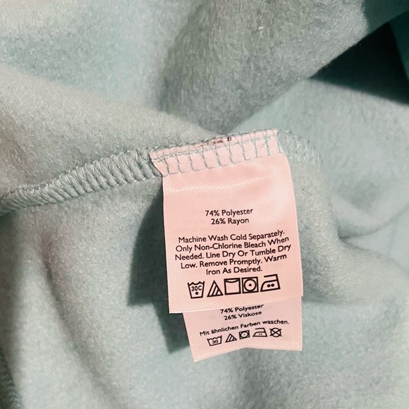 Eddie Bauer Mountain Henley Fleece Men's Teal Sweater with Navy Pocket - Picture 8 of 8